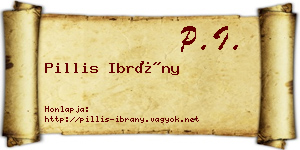 Pillis Ibrány névjegykártya